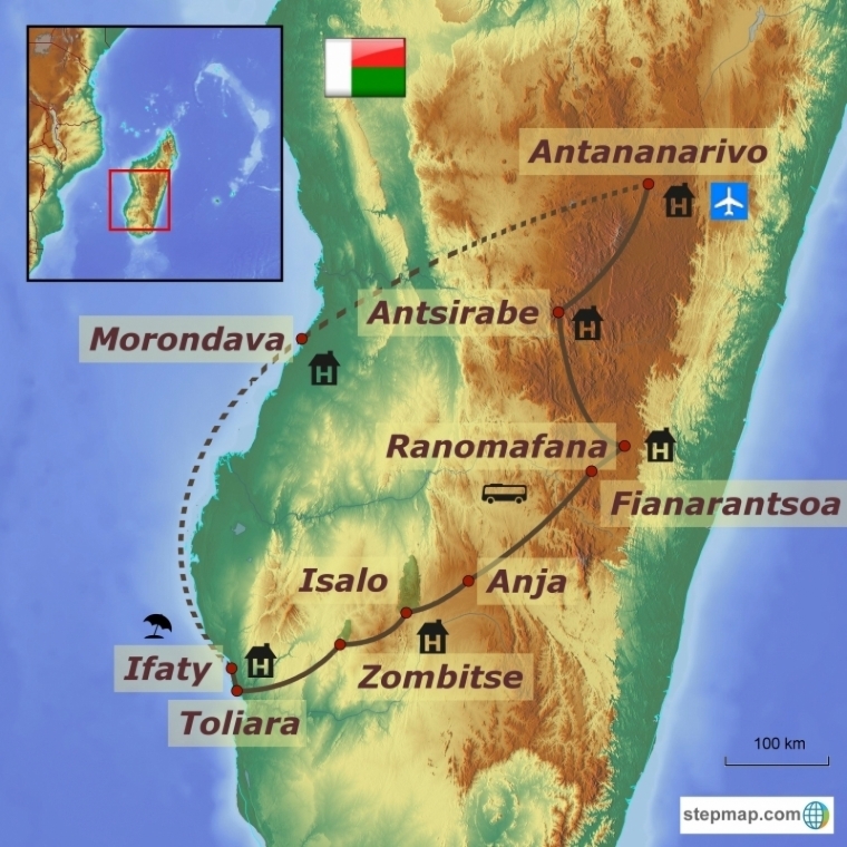 Madagaskar ja Mauritius - ainulaadne loodusreis ja puhkus ookeanirannal