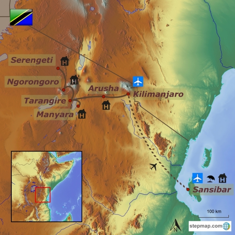Tansaania safarid ja Sansibari rannapuhkus