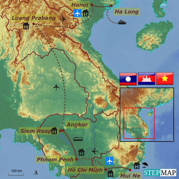 Kambodža - Laos - Vietnam
