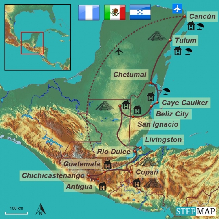Guatemala - Belize - Honduras - Mehhiko 