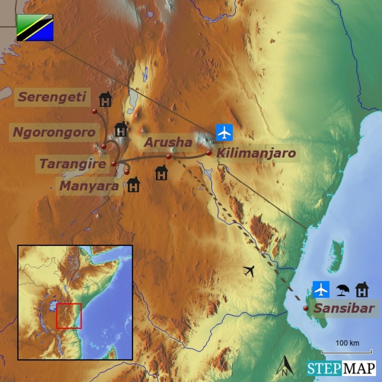 Tansaania safarid ja Sansibari rannapuhkus
