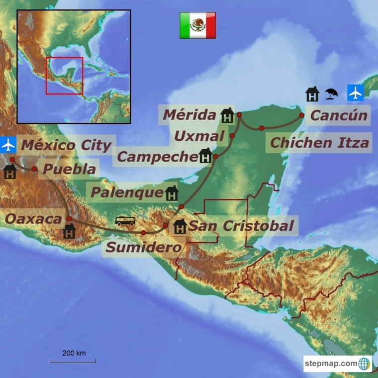 Mehhiko ringreis ja rannapuhkus Cancunis