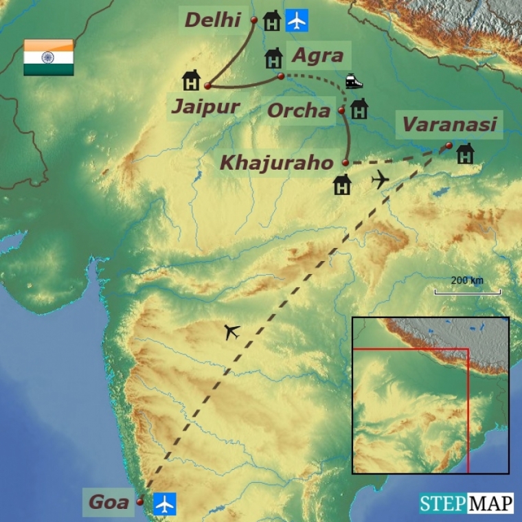 India - Kuldne Kolmnurk ja Goa puhkus
