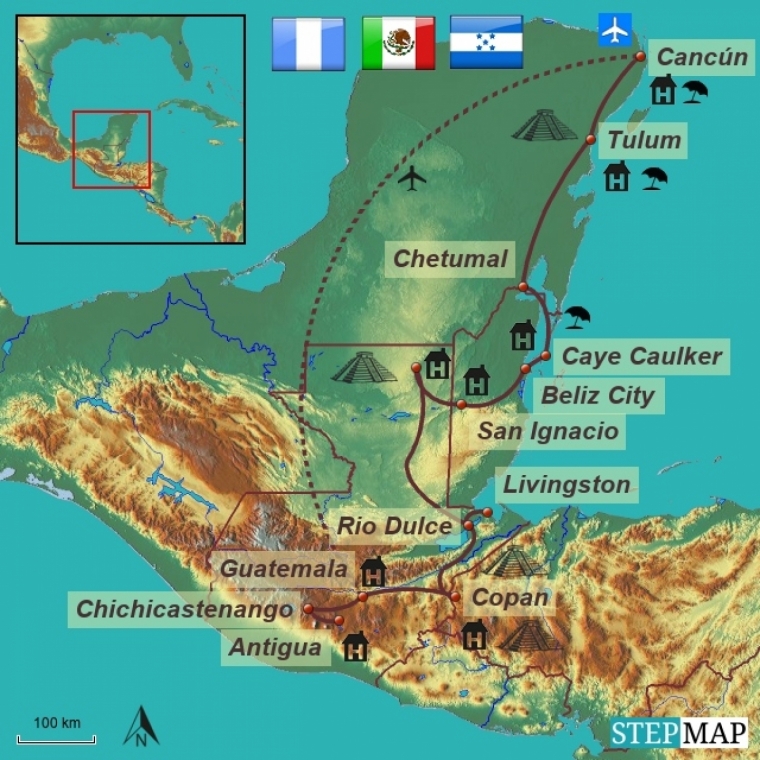 Guatemala - Belize - Honduras - Mehhiko 