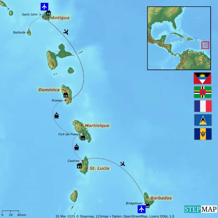 Troopiline aaretejaht Kariibidel: Antigua, Dominica, Martinique, St. Lucia ja Barbados